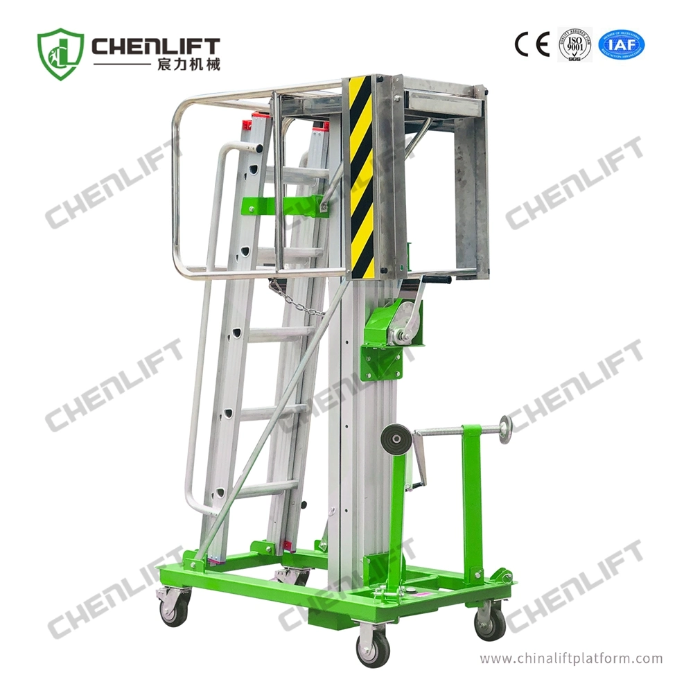 Manual Winch Elevating Lift Platform with Tilted Platform