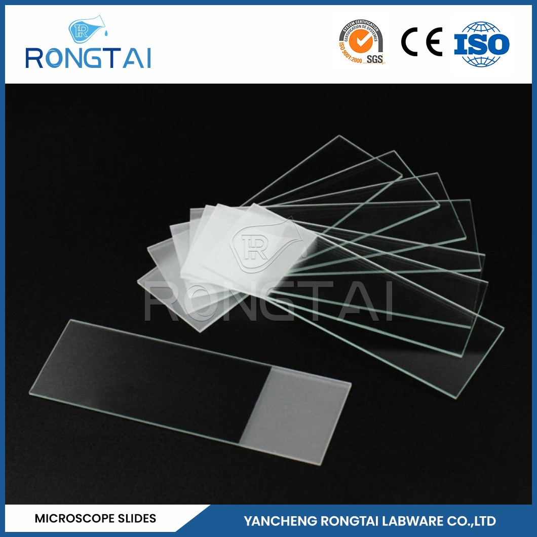 Rongtai School Laboratory Equipment Suppliers Microscope Slides Ground Edge China 7101 7102 7105 7107 7109 Microscope Prepared Teaching Slide