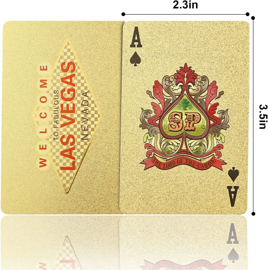 Tarjetas de lujo Oro de juego flexible Deck of Cards para la familia Juegos de cartas