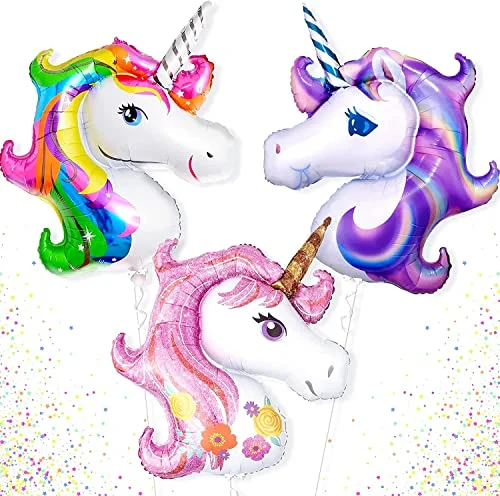 Yiwu Agente Precio más bajo Venta festiva Fiesta de Navidad Unicornio cabeza Globo