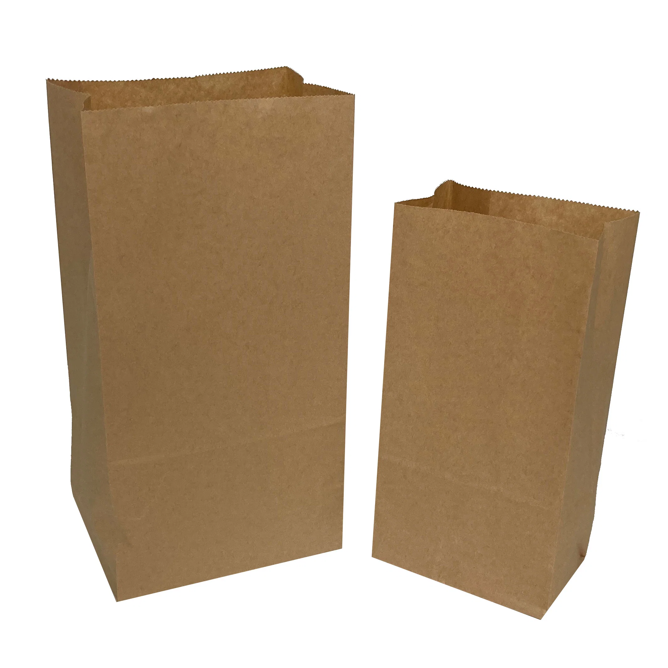 Custom Logo Printed Kraft Paper Reusable Flat Bottom Takeway Food Bread Paper Bag Without Handle