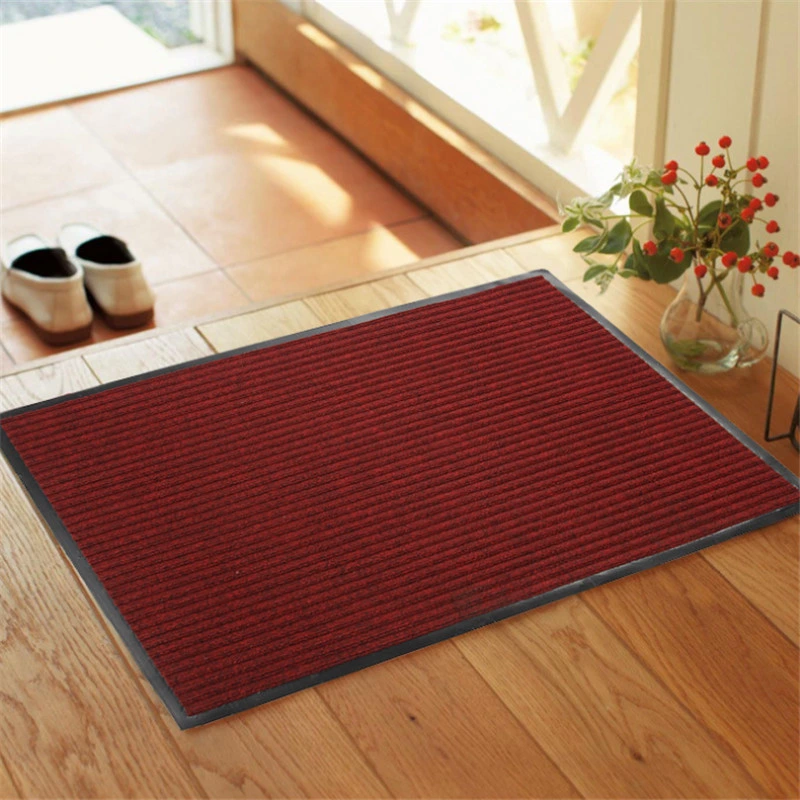 Entrance Anti Slip Double Ribbed Door Mat with PVC Backing Dust Control Welcome Mat