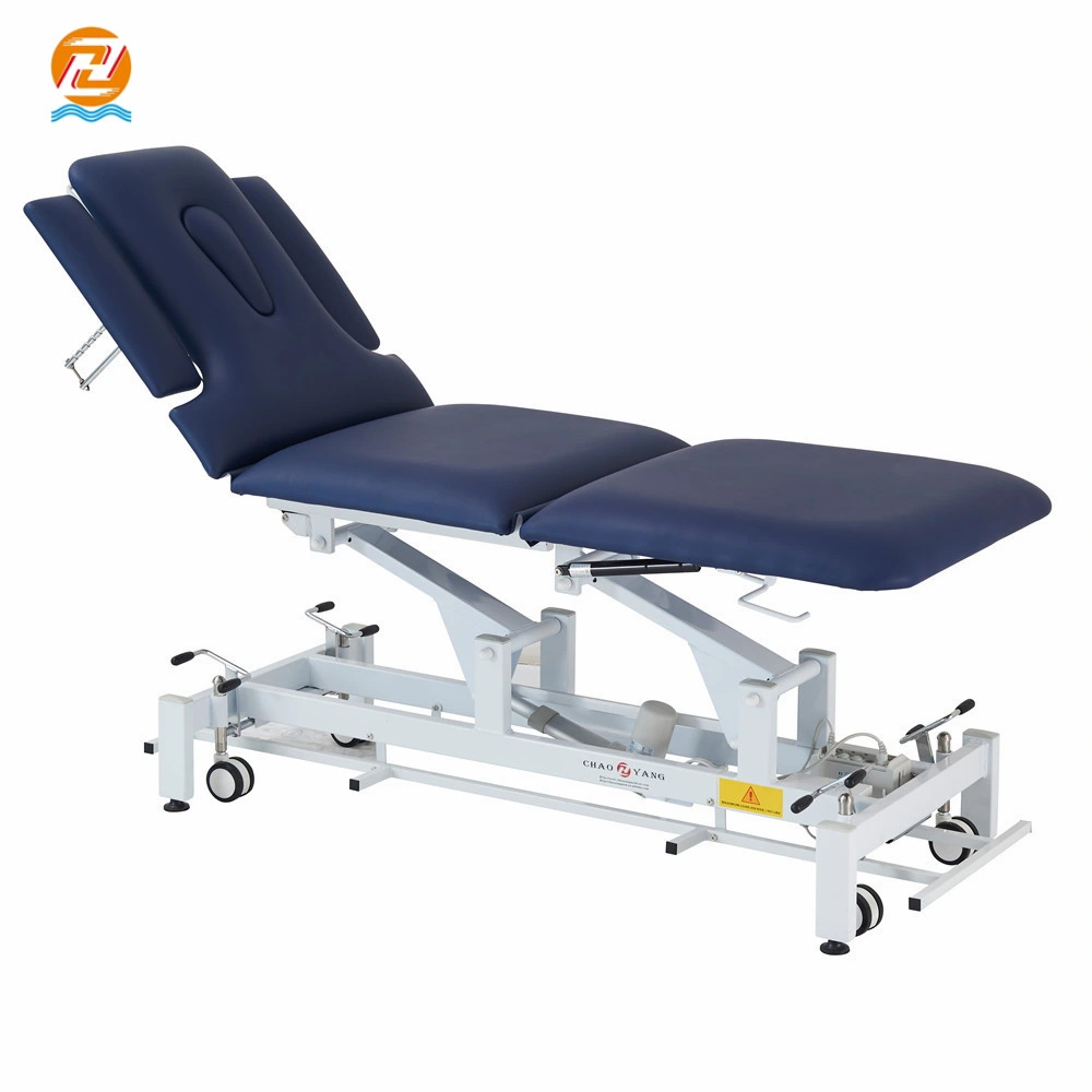 Adjustable Hopital Equipment Steel Physiotherapy Bed Pneumatic Treatment Bed for Clinic