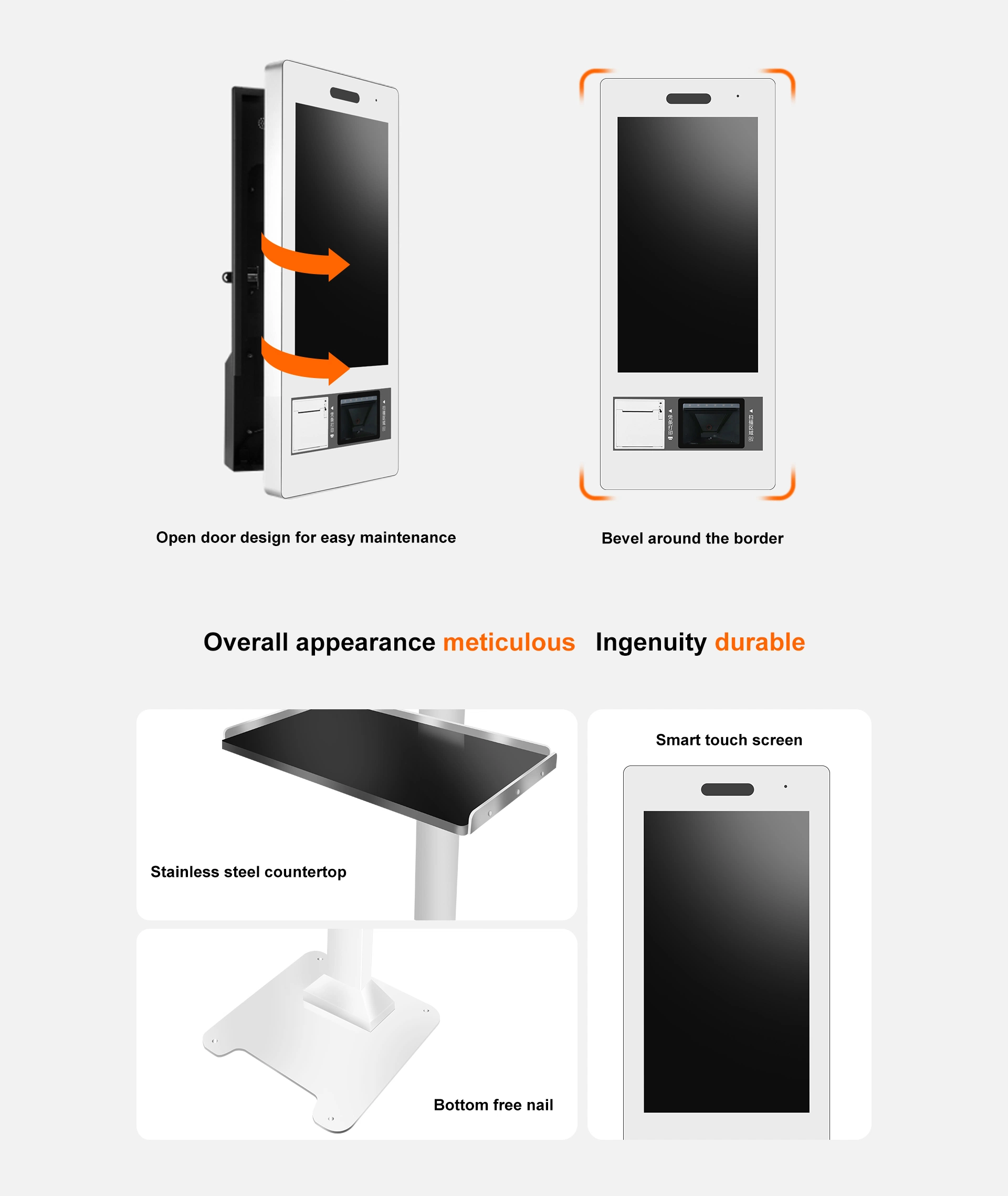 Caja registradora vertical de la pantalla táctil de supermercados de la máquina POS POS todos en un sistema de venta