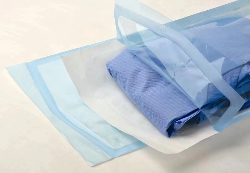 Pochette de stérilisation à plat jetable OEM Medical pour stérilisation à l'eau désinfectée Protection de l'hygiène