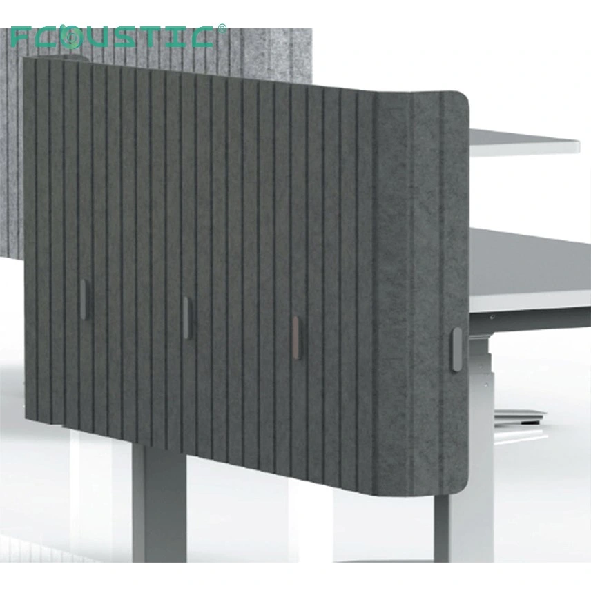 100% Recycle Polyester Fiber Pet Felt Acoustic Panels Sound Proof Grooved Return Desk Screen Divider