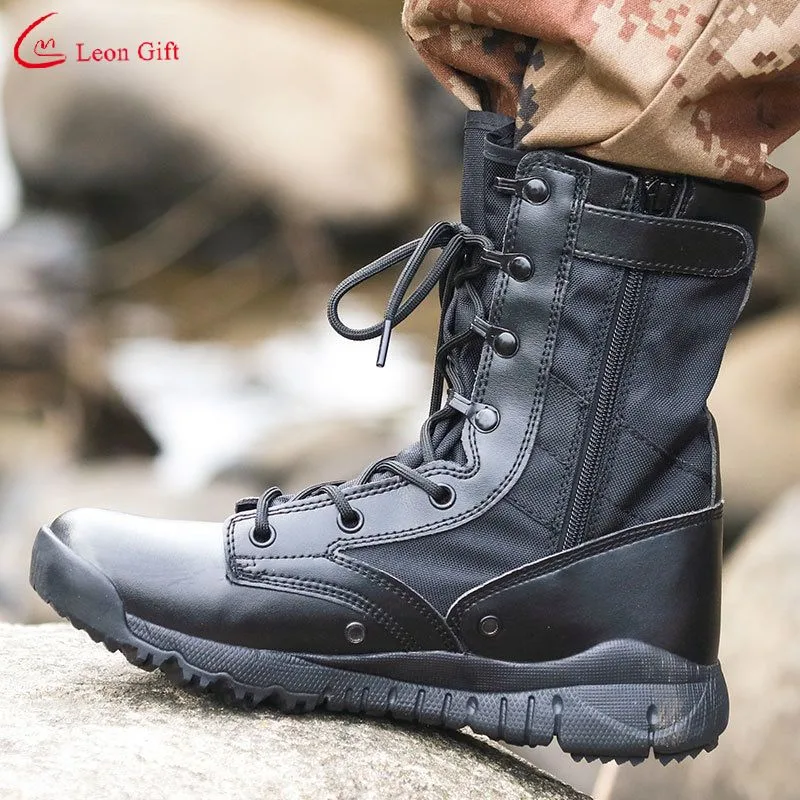 Factory Custom New Combat Boots Side Pull Wear Resistant Lightweight Climbing Tactical Boots   Shoes