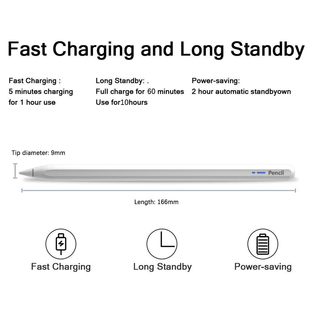 Factory Supply Full Screen Anti-Mistouch Capacitive Touch Screen Active Smart Pen with Wireless Charging Function High Sensitive Stylus Pen