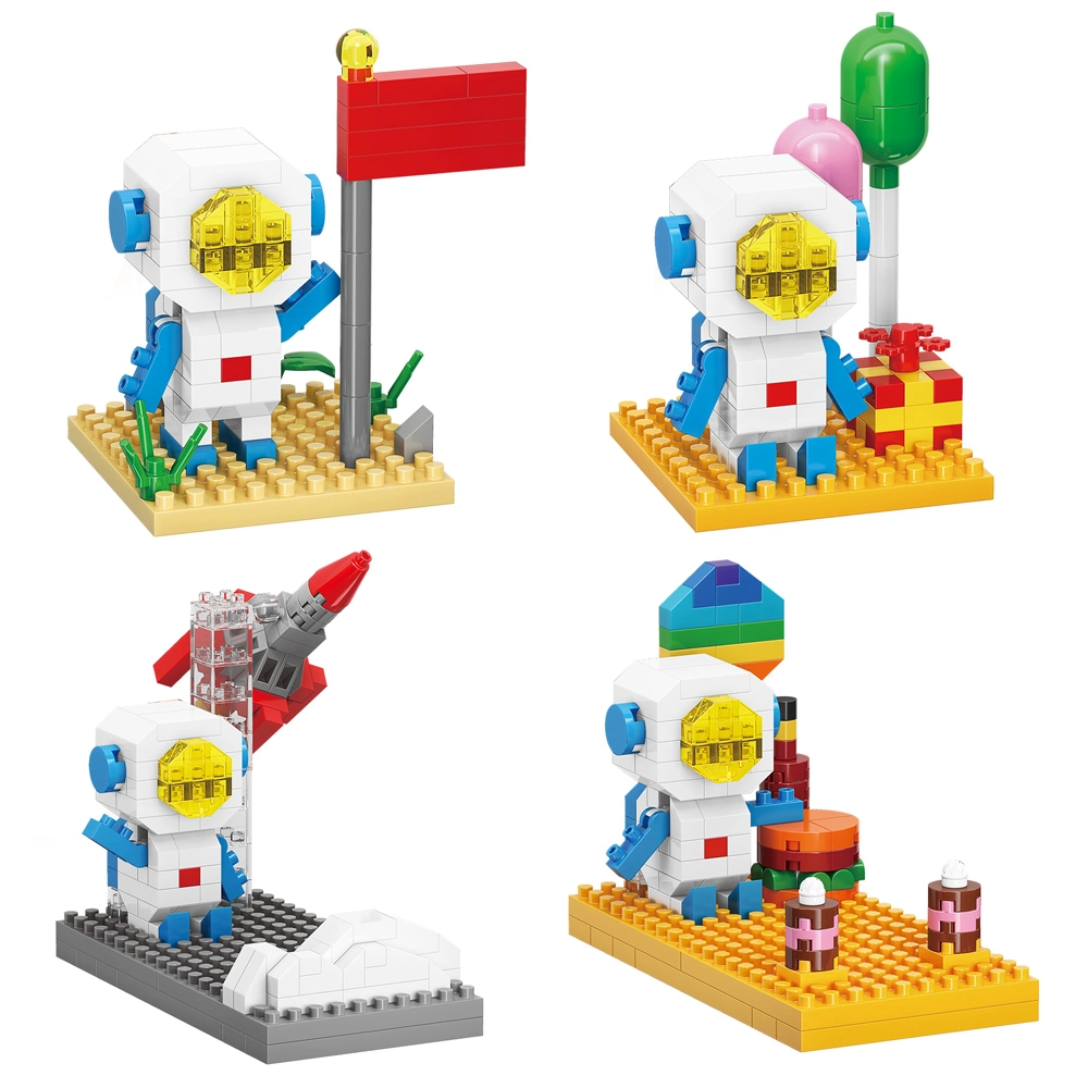 Astronautas bloques de construcción Insertar Astronaut compatible a mano niños pequeños partículas Micro Drill Aerospace Toy Space Building Blocks