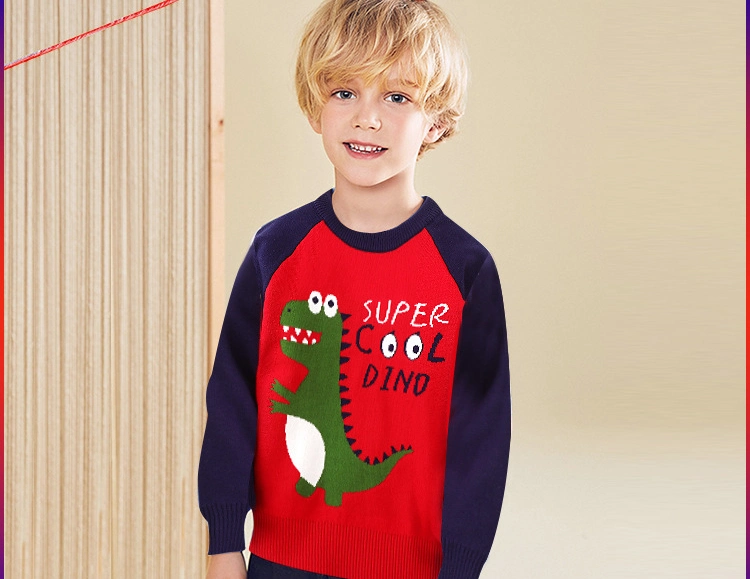 Vêtements tricotés pour garçons imprimés en automne et en hiver