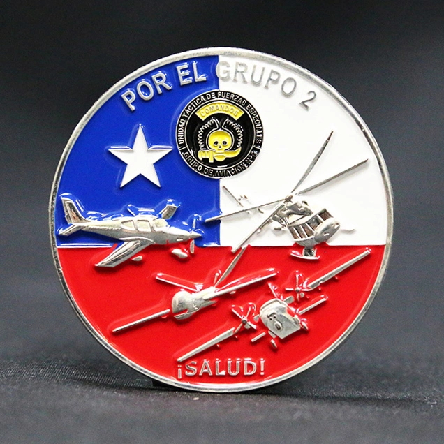 China Wholesale Customized High Quality Metal Art Crafts Medal and Challenge Coins Coinpor EL Grupo Salud