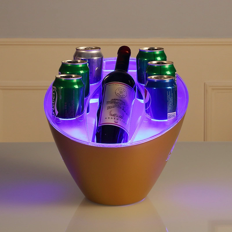 Brugal Large LED Rechargeable Light up Painting Laser Ice Bucket for Champagne Wine Bottle