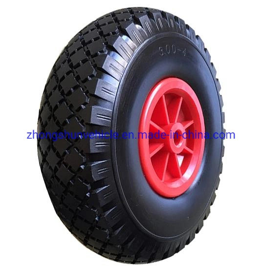 10*3.00-4 Rubber Wheel Pneumatic Wheel with Plastic Rim for Wheelbarrows, Hand Trolleys, Tool Carts