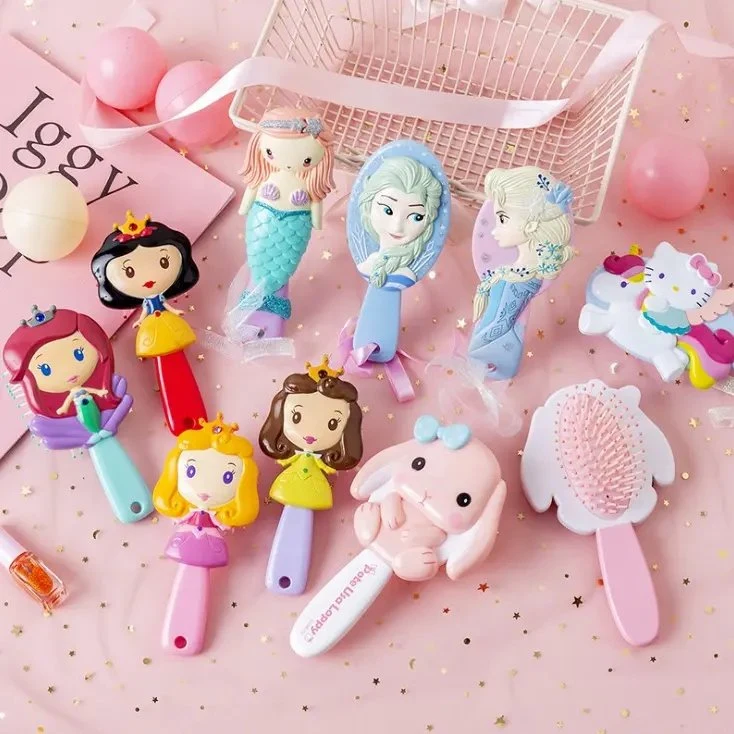 Yaeshii Cartoon Design Princess Elsa Character Air Cushion Anti-Static Hair Brush Scalp Massage Children Hair Comb Girls Gift