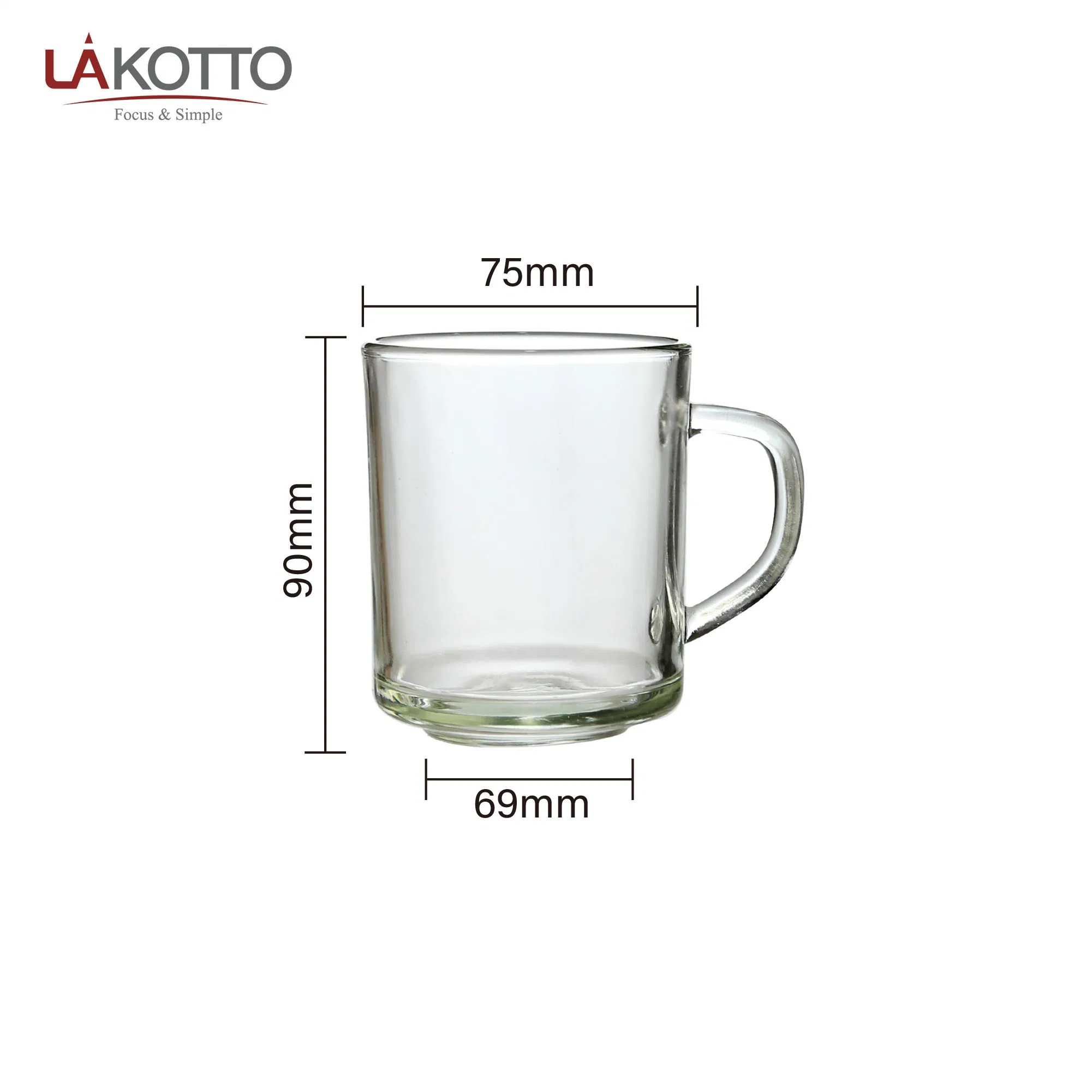 Glass Cup 240ml-Clear Reusable Coffee Mug Single Layer Drinking Glass Cup Tea Cup Glass