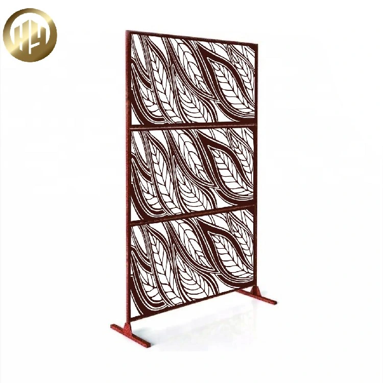 Metal Stainless Steel Wood Grain Partition Hotel Lobby Floor-to-Ceiling Metal Corten Screen