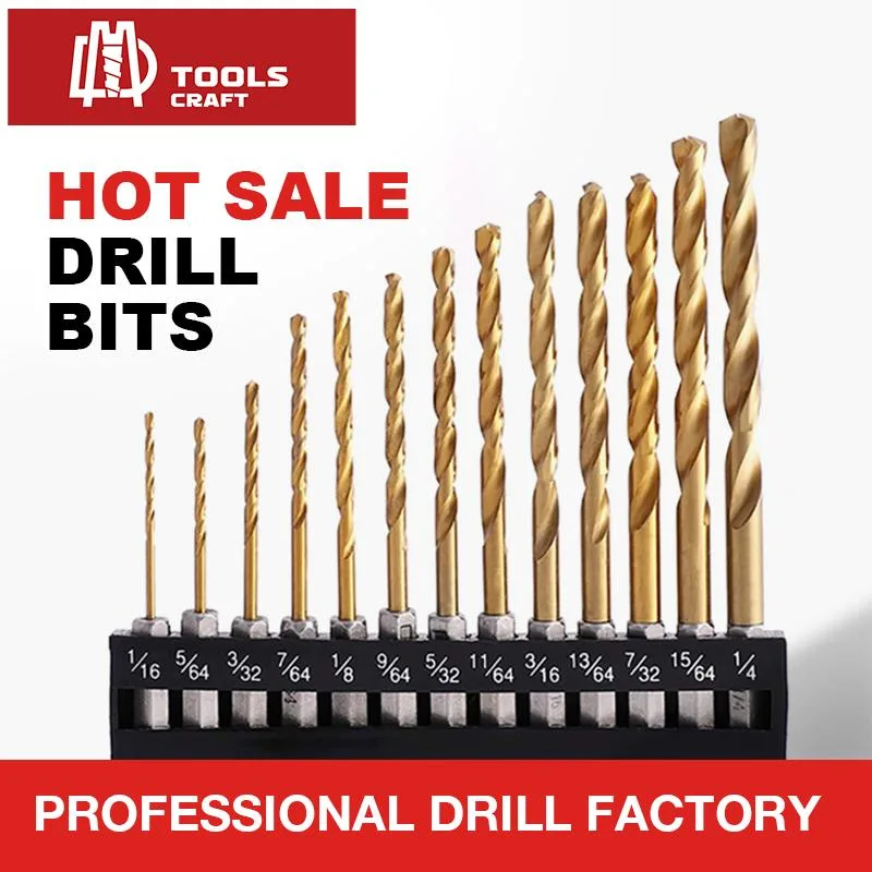 19 PCS Twsit Drill Bit Set Titanium Coated HSS4241