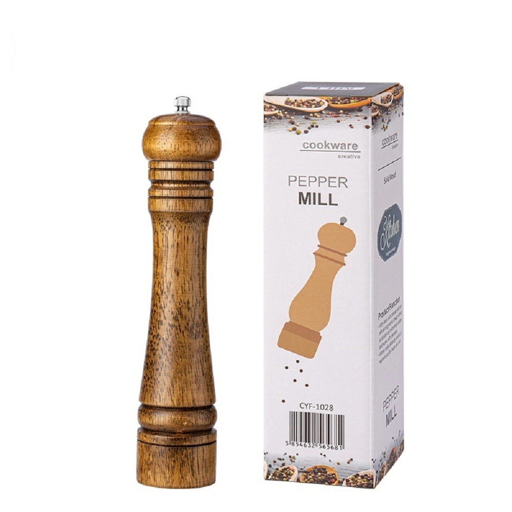 Wood Salt Pepper Mill Set Grinders Shakers with Adjustable Ceramic Rotor Wbb18185