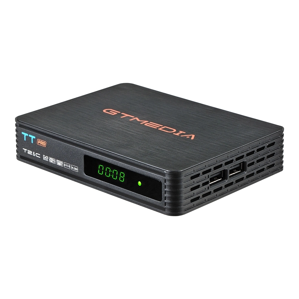 Gtmedia Tt PRO 1080P Full HD Chinese Factory DVB-T/T2/Cable Support H. 265 Shenzhen DVB TV Box Terrestrial Signal Receiver Box