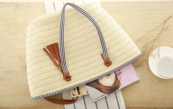 Designer Top Selling Boutique Cotton Beach Straw Shopping Bag Fashion Women Tote Bag Custom Straw Tote Bags