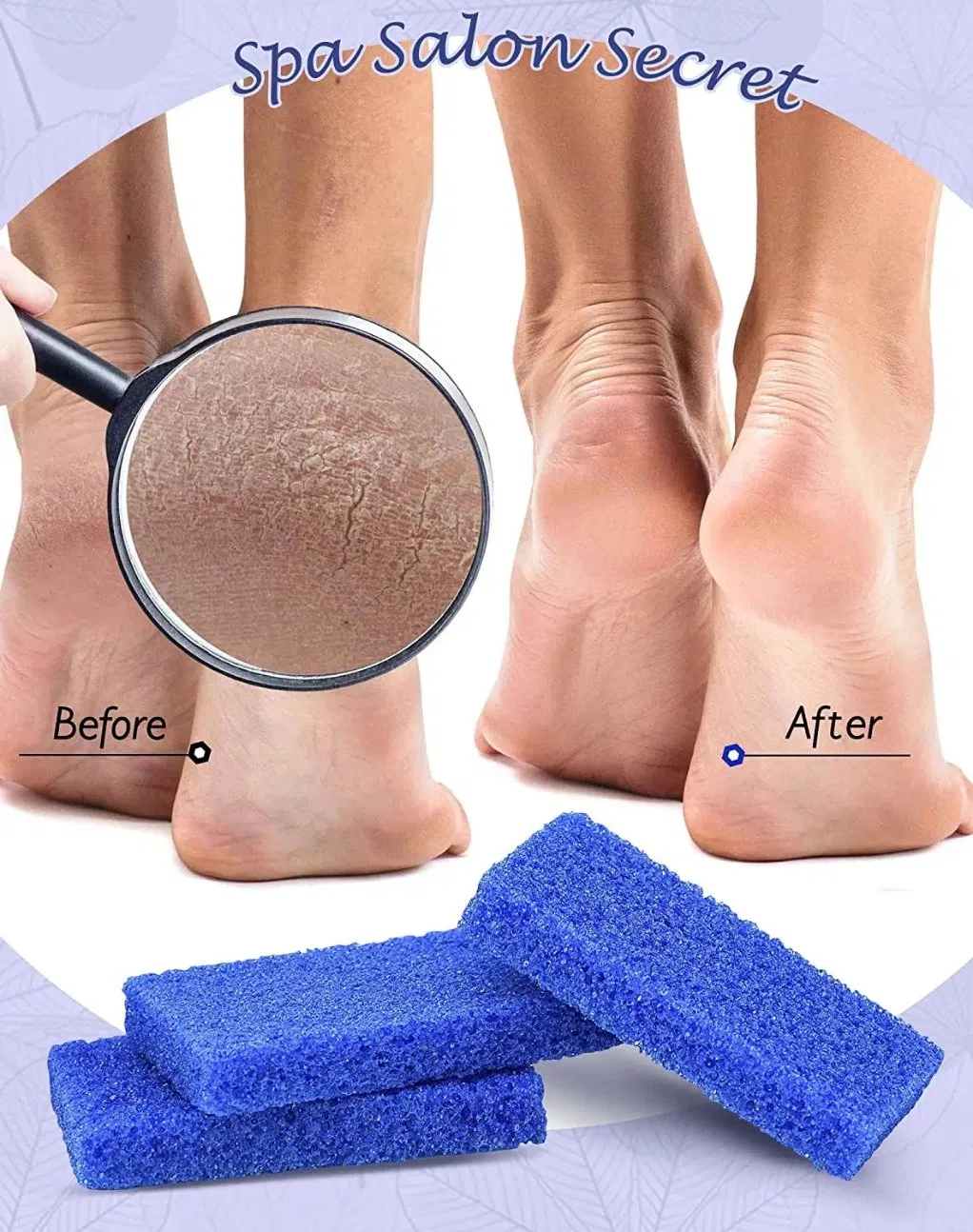 40PCS Custom Color Disposable Foot Scrubber Pumice Pads Dead Skin Callus Remover for Feet