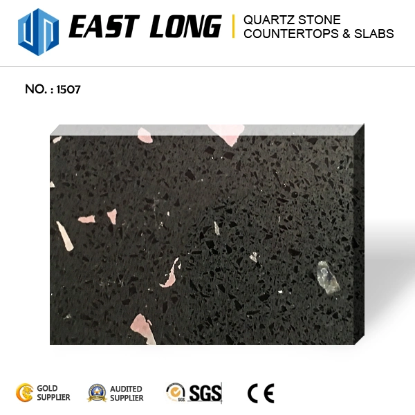Superficie pulida de color negro para encimeras encimeras de cuarzo con artificiales Superficie sólida piedra artificial