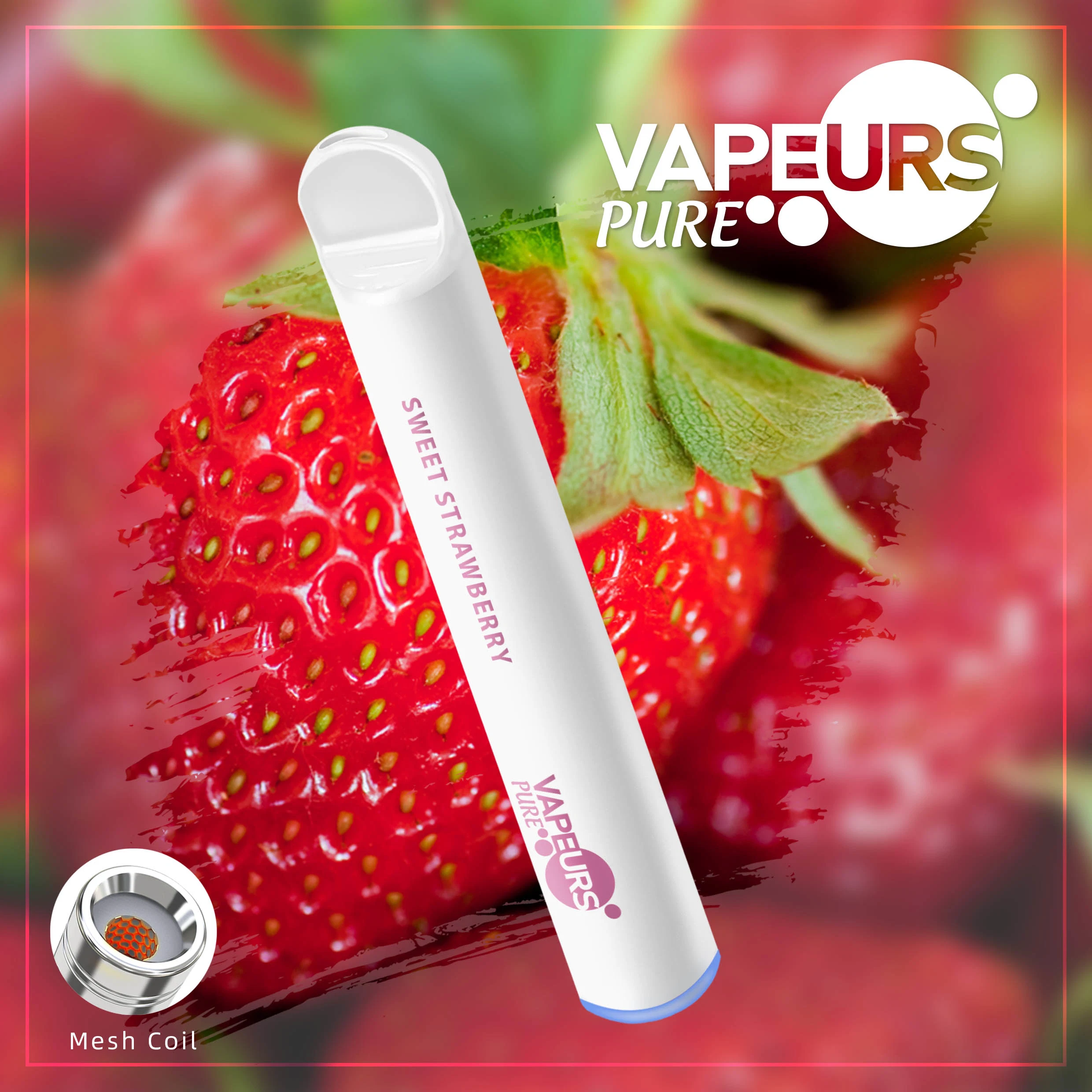Vapeurs Pure White Electronic Cigarette Health Disposable/Chargeable 600 Puffs Vape Kits Price