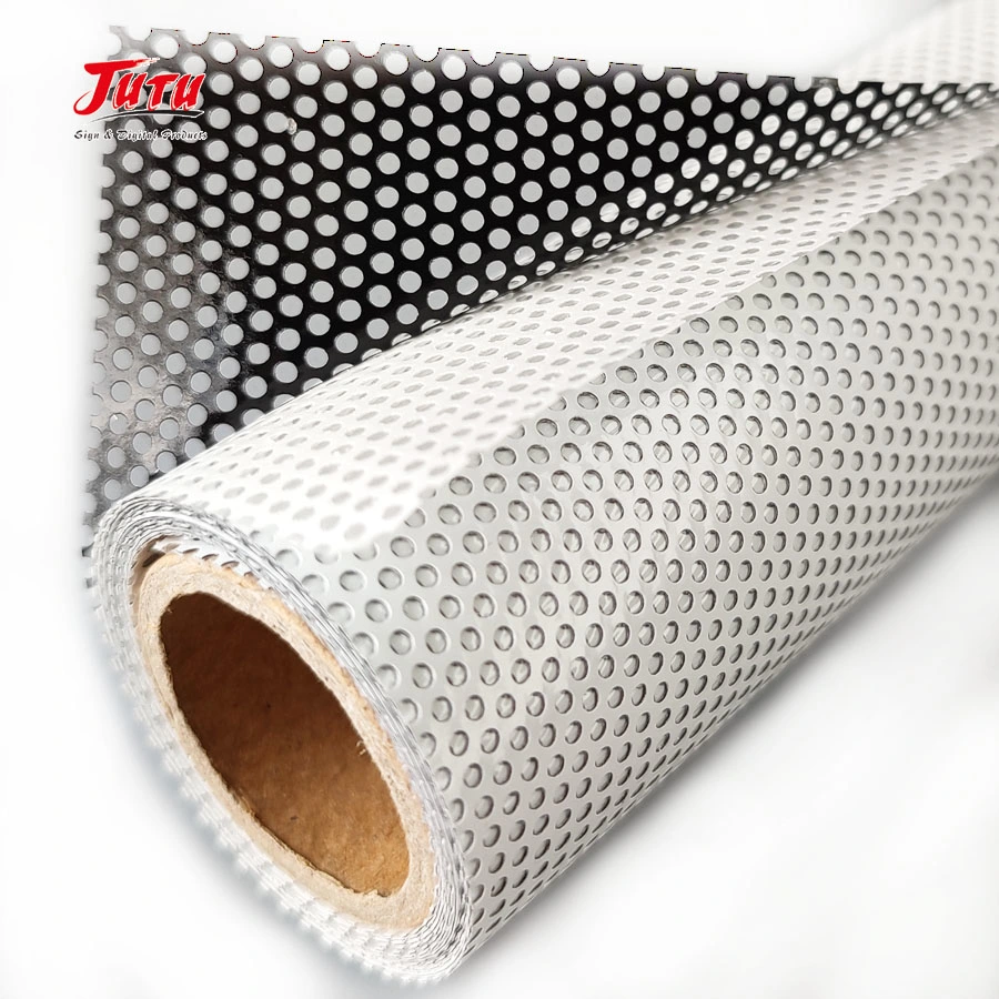 Adhesive Sticker 1.52*50 M Advertising Material Perforated PVC Self-Adhesive Vinyl Window Film