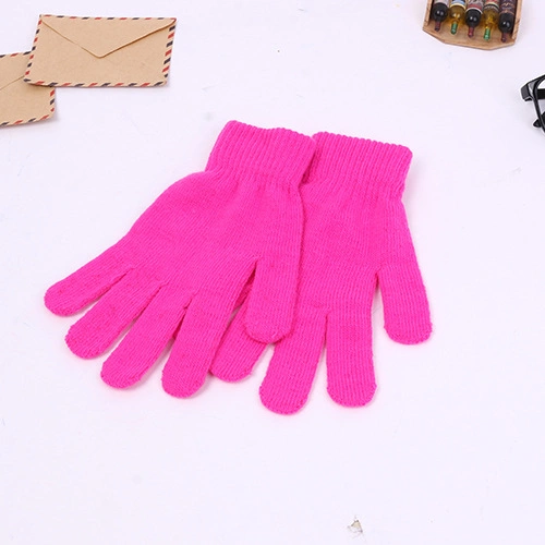 Bright Neon Color Winter Warm Knit Magic Gloves Promotional Low Price