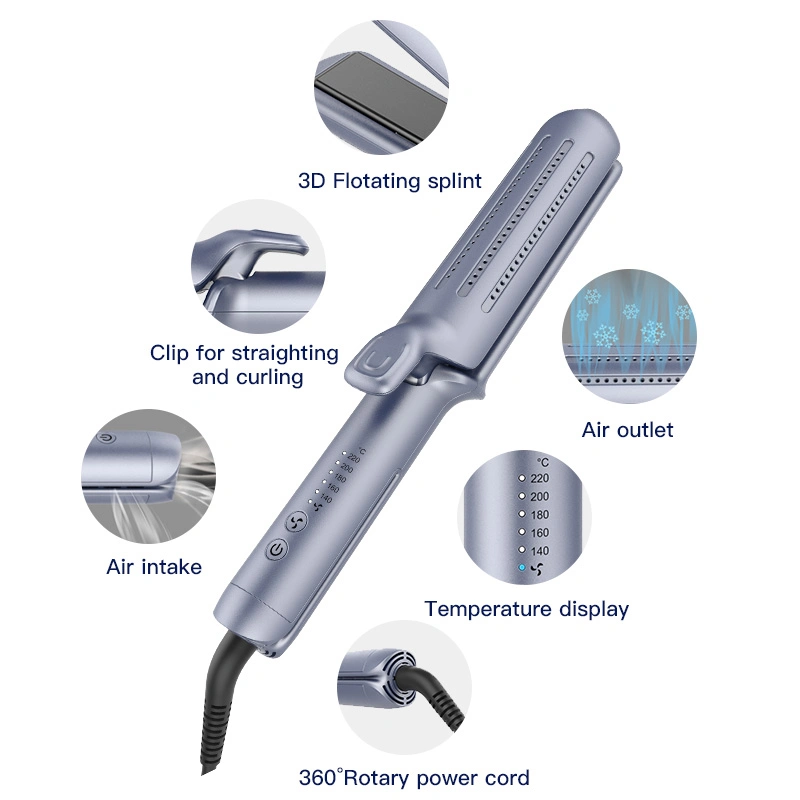 ديسكو احترافي تدفق هواء لوحة أوسع مع جهاز تمليس الشعر 2 في 1 تبريد كهربائي أداة تسريح الشعر من Air Curler