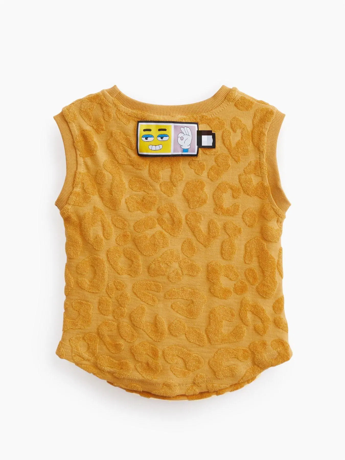 100% Custom Design Jacquard Terry Cotton Sleeveless Kids Shirt Baby Wear