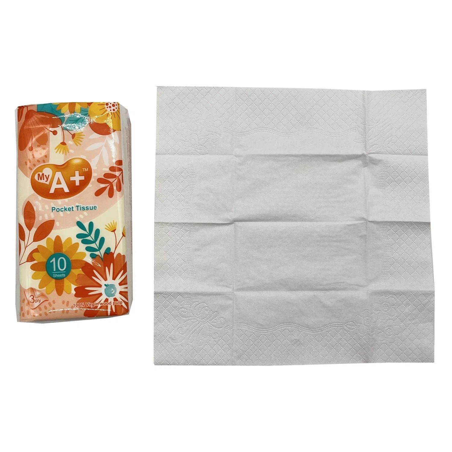 100% Virgin Wood Pulp 3ply Handkerchief Tissue OEM Customized Brand Pocket Tissue Paper