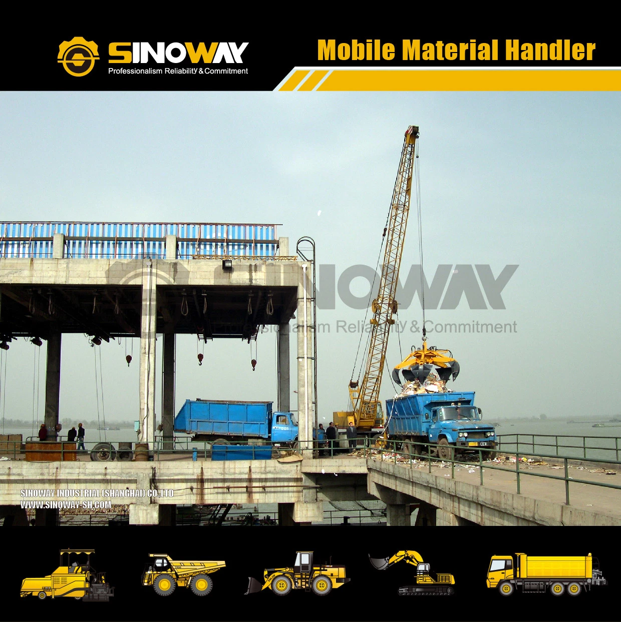 New Design Mobile Lattice Boom Material Handling Crane Machine for Port and Harbor