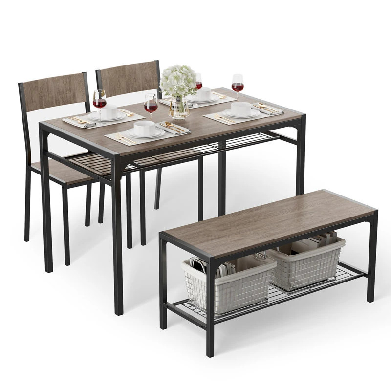 Meubles de salle à manger Cuisine en bois Jeu de table et chaises pour la vente des meubles en bois salle de séjour à ossature métallique