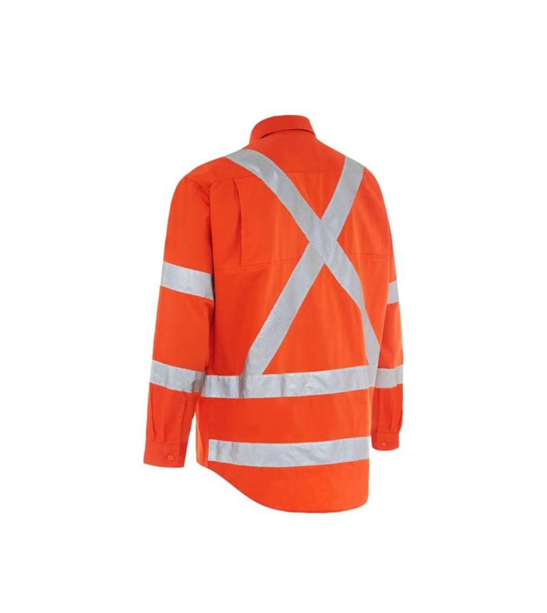 Custom Garment Hi-Vis Safety Work Clothes Reflective Uniform Shirt Protective Workwear