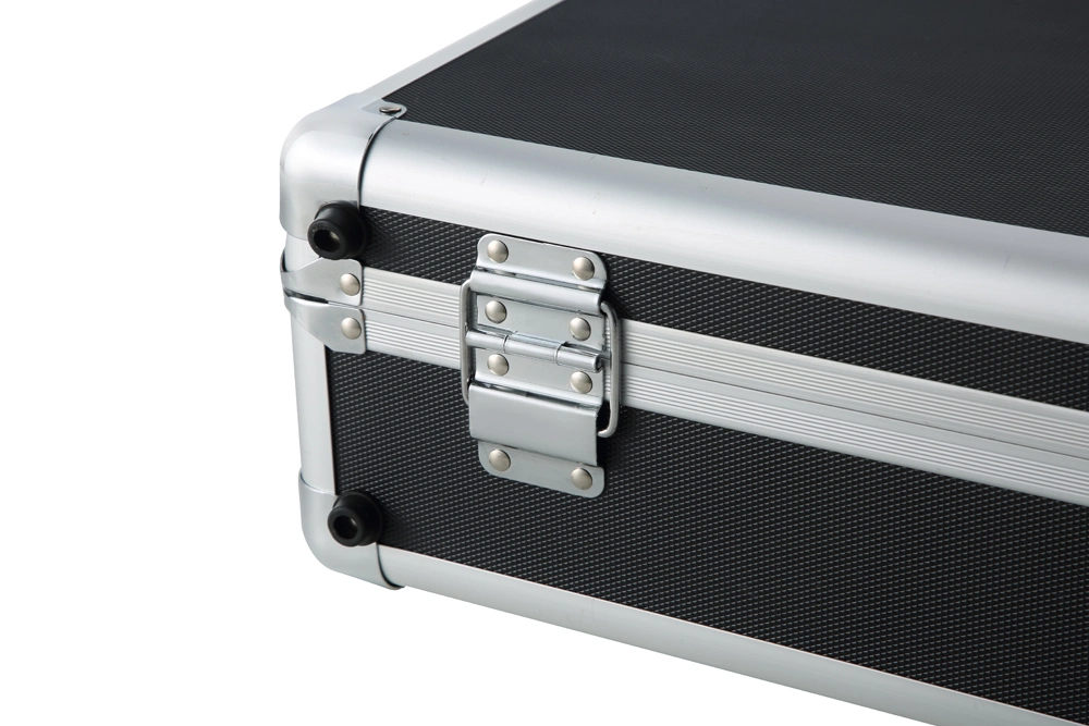 Hot Sale Caja de aluminio portátil Caja de herramientas negra con Custom Espuma