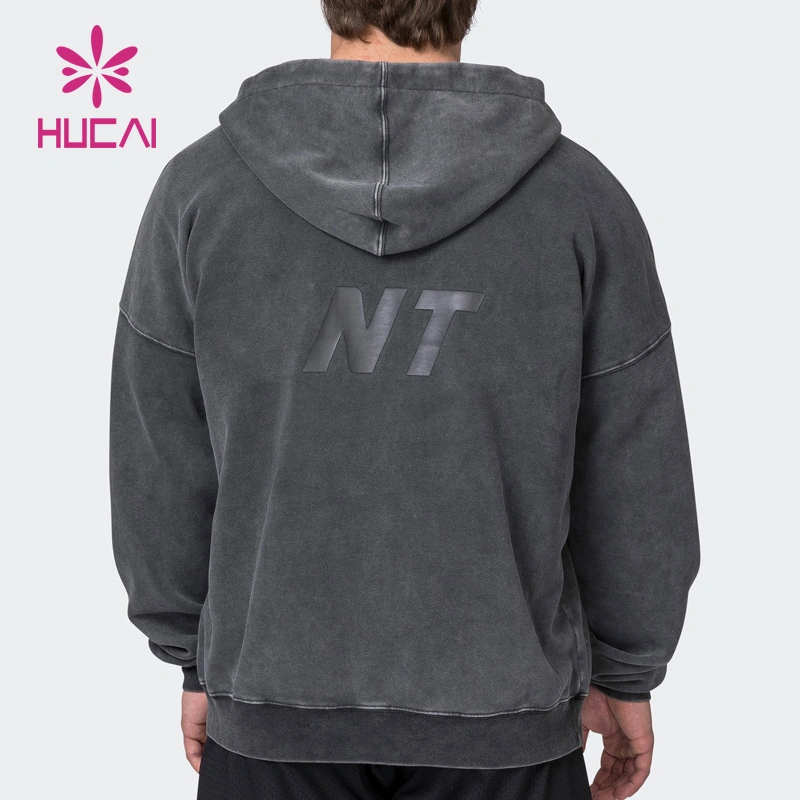 OEM Training Custom High Performance Heat-Transfer logo Gym Clothes Fabricant Vestes de sport en coton lavées pour homme