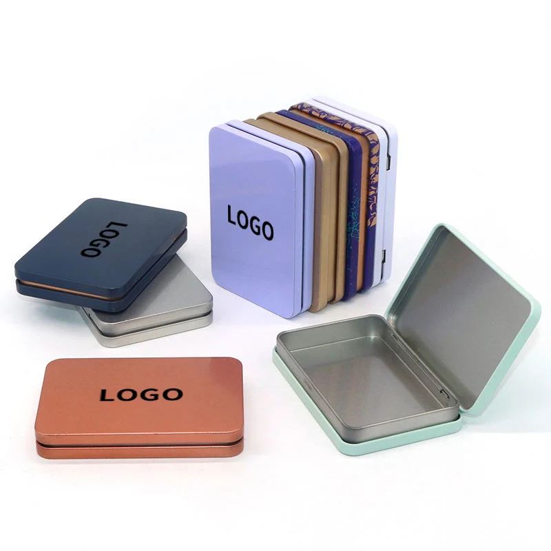 OEM ODM Manufacture Scatola Latta Gift Silver Candy Tin Can Case Packaging Metal Boxes Hinge Small Wholesale/Supplier Custom Tin Box