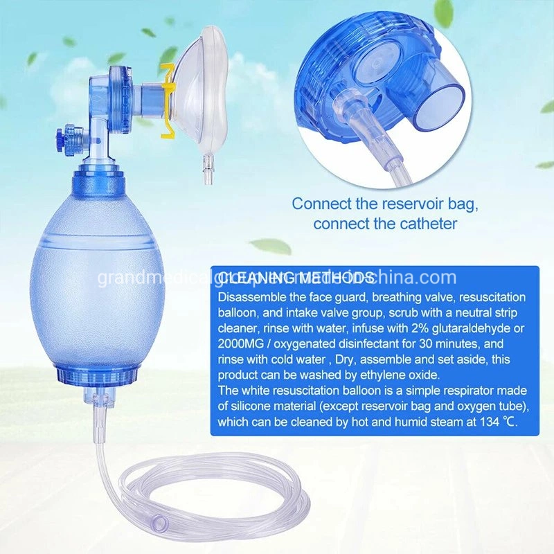 Manual Resuscinator PVC Medical Use Silicone Factory Hot Sale Adult Manual Ambu with Reservoir Bag First-Aid/Devices Ambu Bag Anesthesia