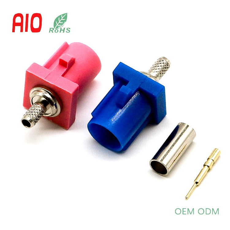 Crimp SMB Fakra Female Socket Cable Sensor RF Coaxial Antenna Connector Electric Wire Wiring Connector for Rg58 3c-2V