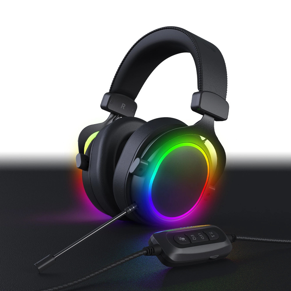 Kabelgebundenes PC Gaming-Headset 7,1 Virtual Surround Sound mit RDB-Leuchte