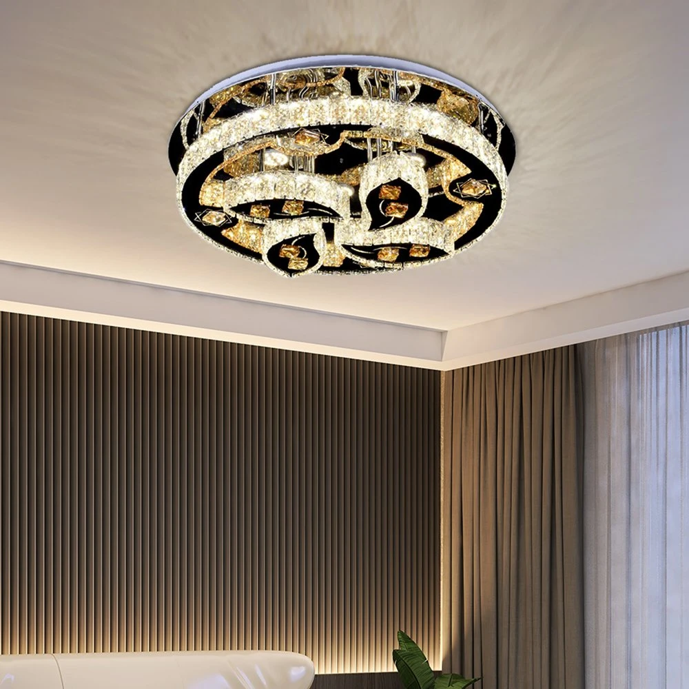 Decorative Crystal Lighting Modern Luxury Living Bedroom LED Flush Mount Ceiling Lamp