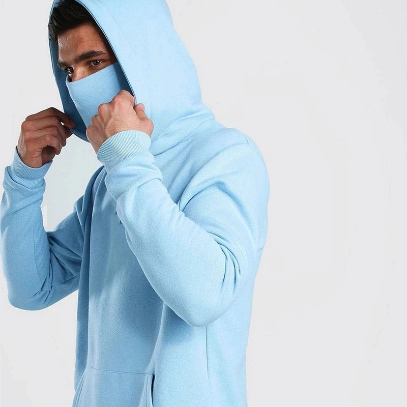 Оптовая торговля логотип в масках Hoodies моды Hoodies увеличенного размера спорта твердых зимой длинной втулки колпачковая свитеры мужчин одежду