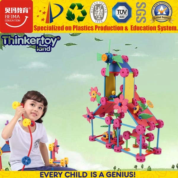 Plastic Construction Toys Flower House for Toddler Building Blocks