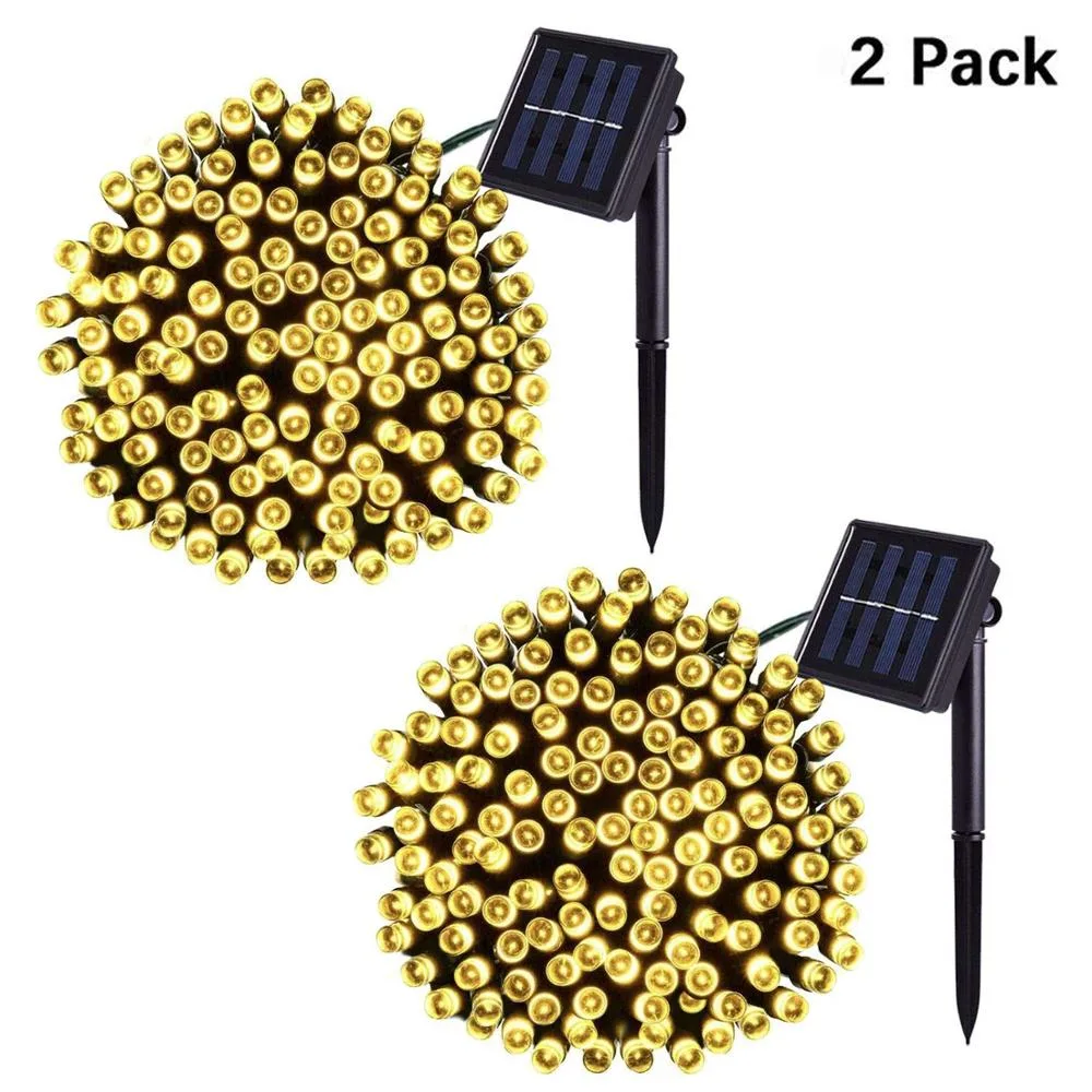 Solar Christmas Lights 100/200/300/500/1000 LED 8 Modes String Lights, Waterproof Fairy Xmas Lights for Outdoor Indoor