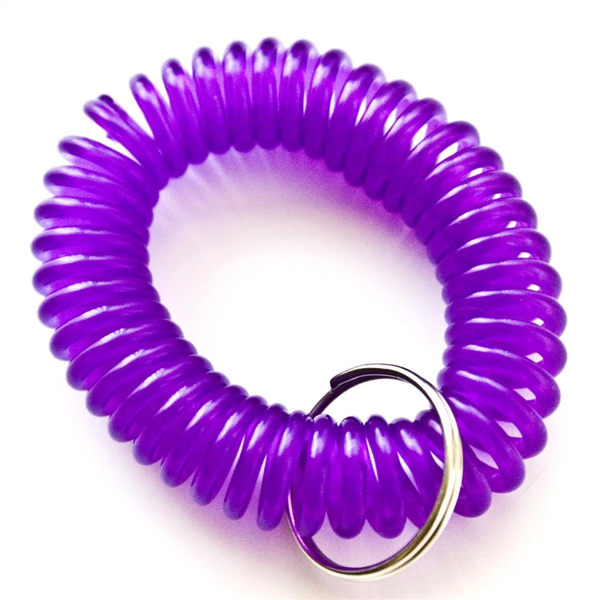 Colorful Flexible Spiral Coil Stretchable Spring Wristband Key Ring for ID Badge Sports