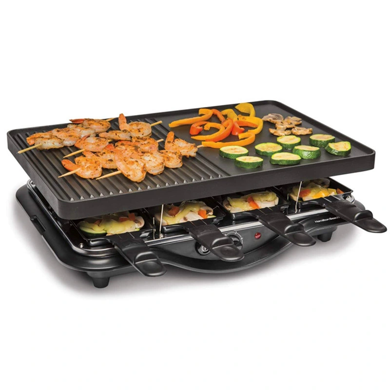 Home Electric Raclette Grill with Cast Aluminum Grill Plate