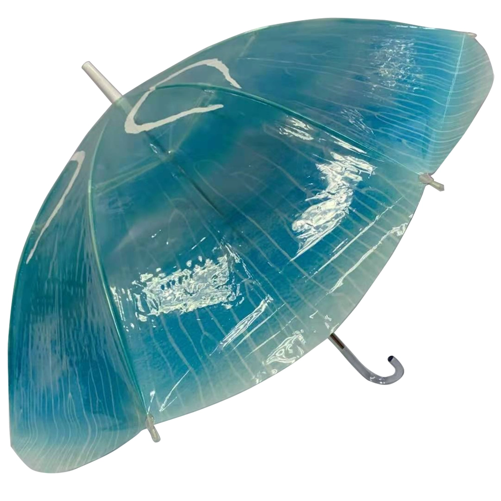 Transparent Clear Bubble Windproof Stick Umbrella - Bubble See Through with 3D Effect