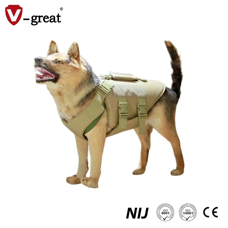 Veste standard noire/kaki/vert Armée, antibalistique pour chiens de police tactique