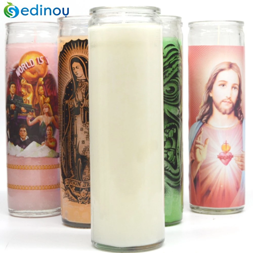 Free Sample Cylinder Jesus Virgin Mary and Religion Pillar Candle for Christmas